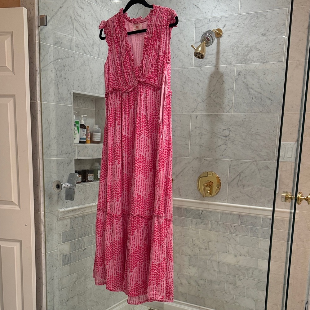 Banjanan Pink Patterned Maxi Dress- medium